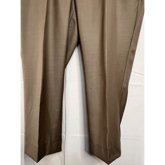 Baroni Couture Men 100% Wool Dress Pants Sand 44L Flat Front Classic Fit Luxury - Picture 4 of 14